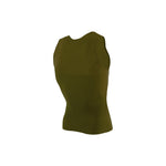 Rear view of an olive green tank binder.