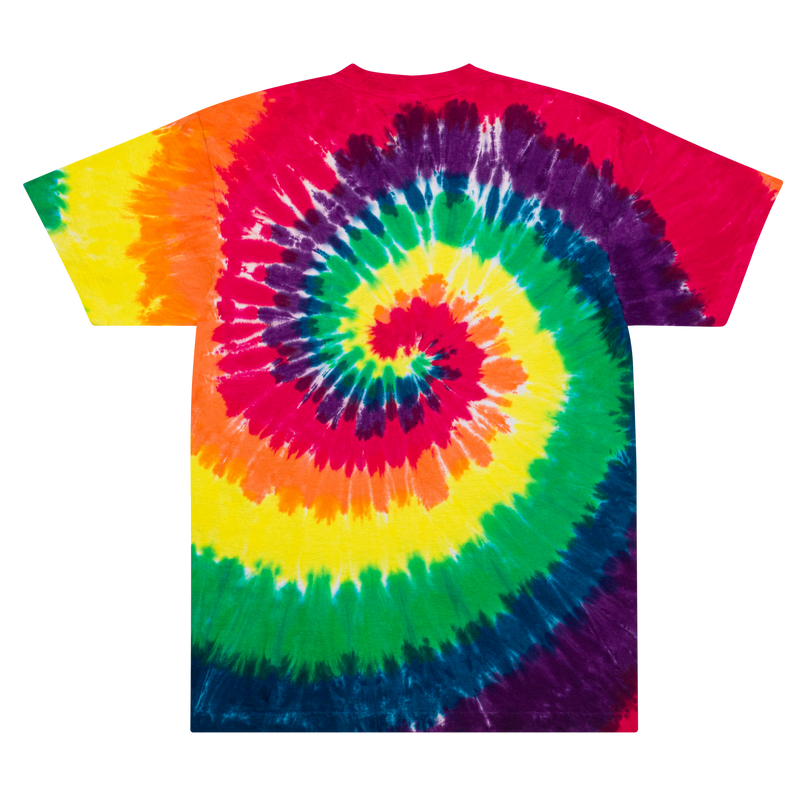 Gc2b White Embroidered Wholly Human Oversized Tie-Dye T-Shirt Classic Rainbow / 2XL