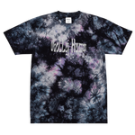 White Embroidered "Wholly Human" Oversized Tie-Dye T-shirt