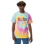 Embroidered Rainbow "Wholly Human" Oversized Tie-Dye T-Shirt