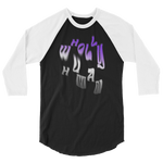 wholly human logo in asexual flag colors on baseball shirt