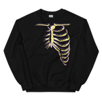 sweatshirt design features human bones in nonbinary colors