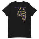 t-shirt design features human bones in intersex colors